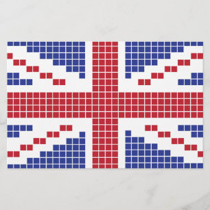 Papelaria bandeira de 8 bits de Union Jack Ingleses dos