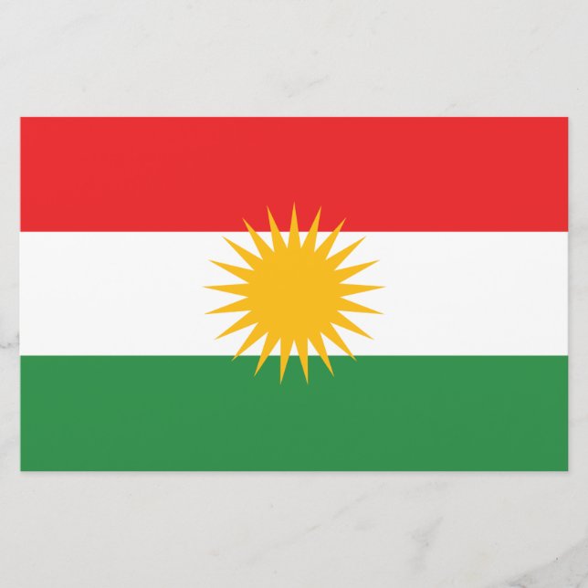 Papelaria Bandeira do Curdistão (Frente)