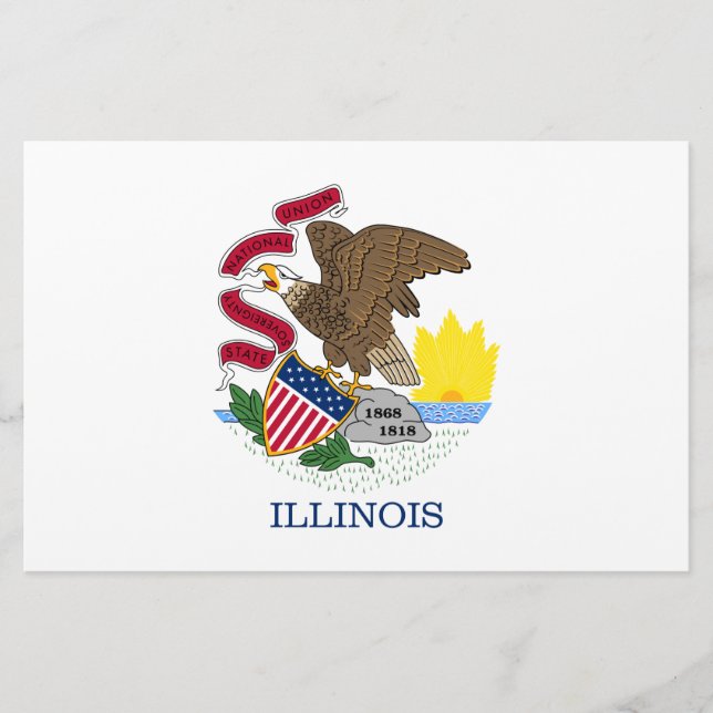 Papelaria Bandeira do Estado de Illinois (Frente)