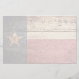 Papelaria Bandeira do estado de Texas na grão de madeira