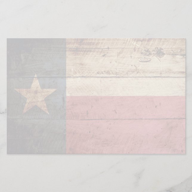 Papelaria Bandeira do estado de Texas na grão de madeira (Frente)