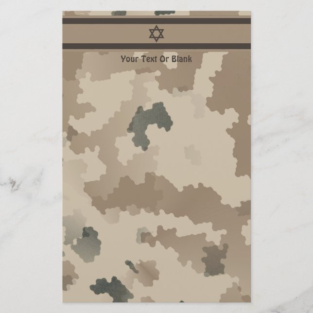 Papelaria Bandeira Israelense No Deserto Camo (Frente)
