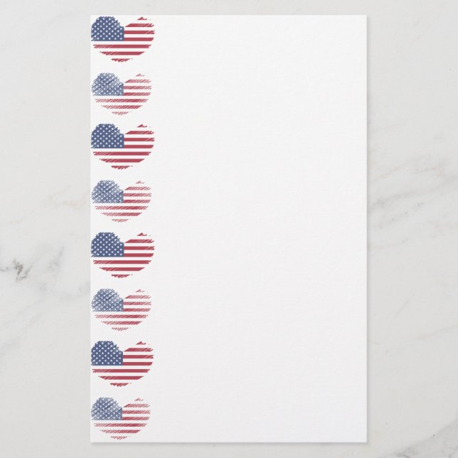 Papelaria Bandeira Patriótica Americana Custa (Frente)