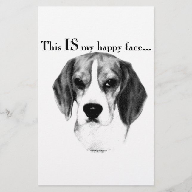 Papelaria Beagle Happy Face; Beagle Feliz; Beagle Grumpy (Frente)