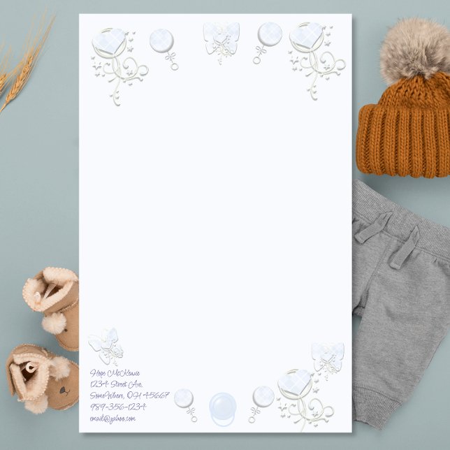 Papelaria Bebê Coração Boca Pálida Bebê Azul Tinado (Criador carregado)