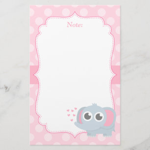 Papelaria Bebê Elefante Fofo Com Amor Por Meninas