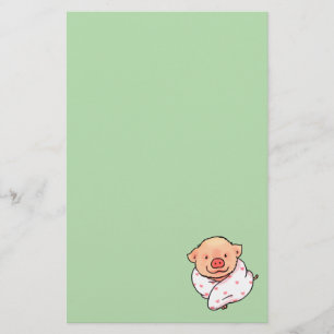 Papelaria Bebê Porco Fofo Envolto em Cobertor