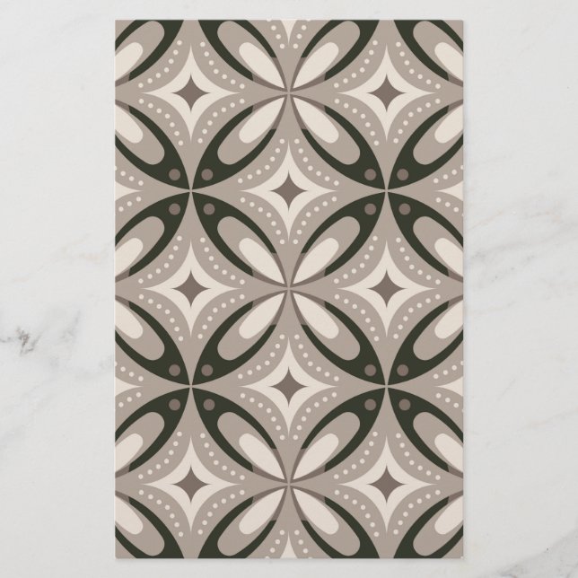 Papelaria Beige and Brown Retro circular shapes (Frente)