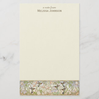 Papelaria Beija-flor Art Nouveau Nome Personalizado