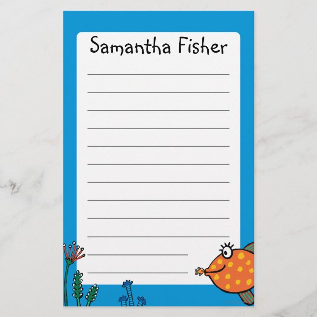 Papelaria Beijos dos peixes da mamã e do bebê (Frente)