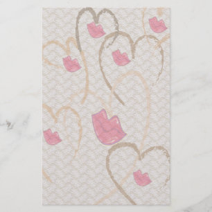 Papelaria Beijos e Papel de carta de Coração