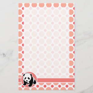 Papelaria Bela Bolinhas Panda; Rosa e Coral