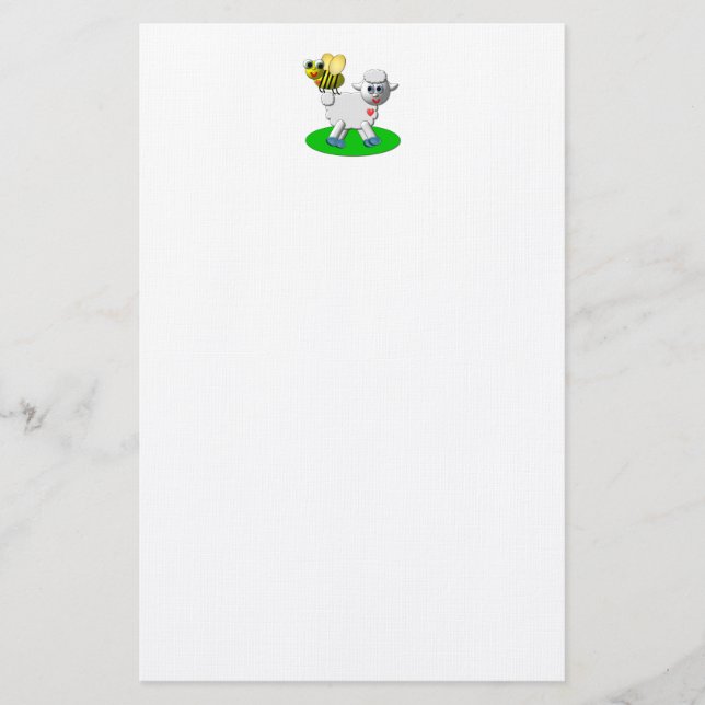 Papelaria Bela Visão 3D Abelha e Cordeiro (Frente)