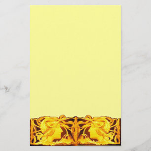 PAPELARIA BELEZA ELEGANTE/SENHORA COM AMARELO ENCURVAMENTO E