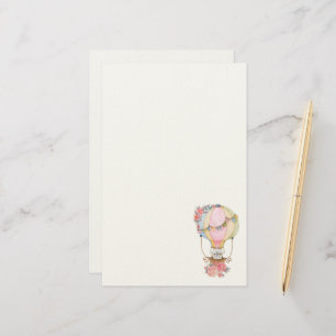 Papelaria Belo Balão de Ar Quente com Urso Aquarela Paperari