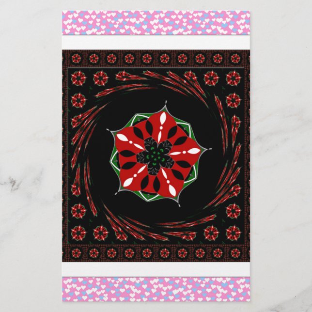 Papelaria Belo Design Azul, Cor-de-Rosa, de de Amor (Frente)