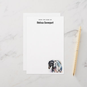 Papelaria Belos Cavalos em Aquarela