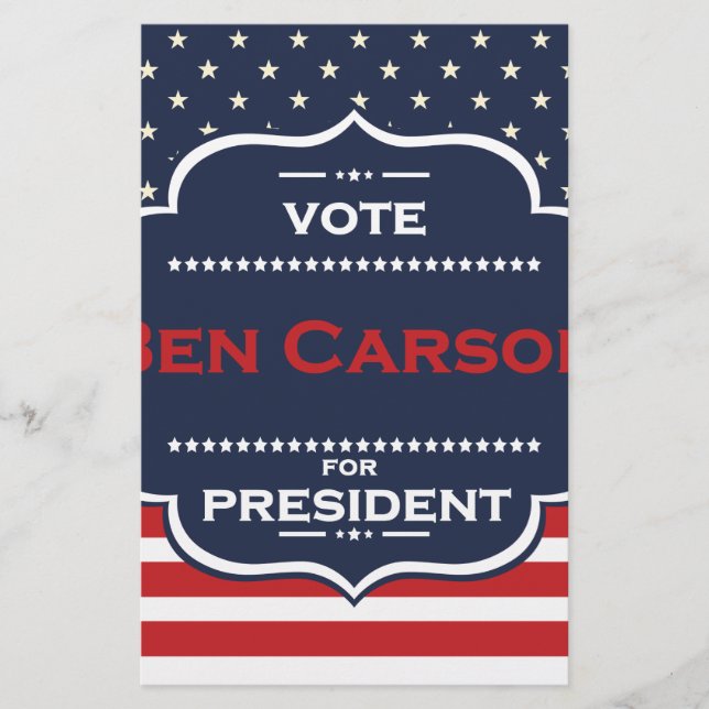 Papelaria ben carson presidente (Frente)