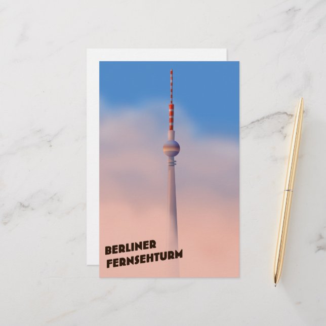 Papelaria Berliner Fernsehturm, torre de TV de Berlim (Frente/Verso In Situ)