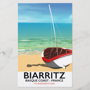 Papelaria Biarritz France Beach poster de viagens