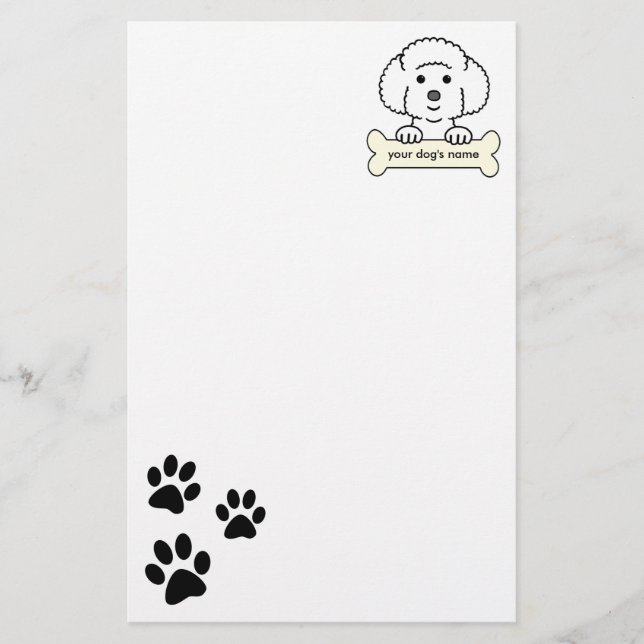 Papelaria Bichon personalizado Frise (Frente)