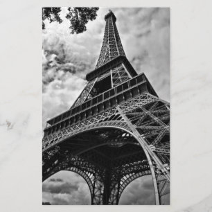 Papelaria Black White Eiffel Tower Paris Europe Viagem