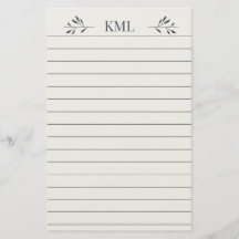 Bloco de Notas Personalizado com Monograma de Folh