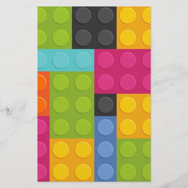 Papelaria blocos de construção rosa (Frente)