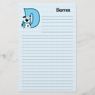 Papelaria Blue Dog Mongrammed - Letra D Vinculada