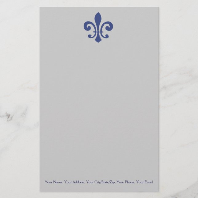 Papelaria Blue Fleur De Lis (Frente)