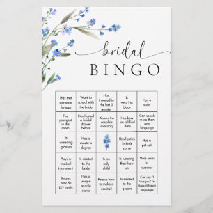 Papelaria Blue Floral Chá de panela Bingo Game