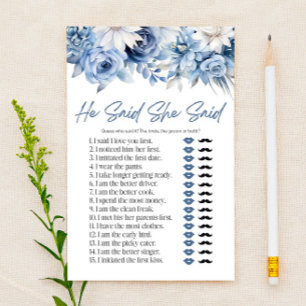 Papelaria Blue Floral Disse Que Ela Disse O Jogo Do Chá de p