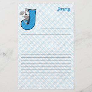 Papelaria Blue Jackrabbit Mongram - Letra J linhada