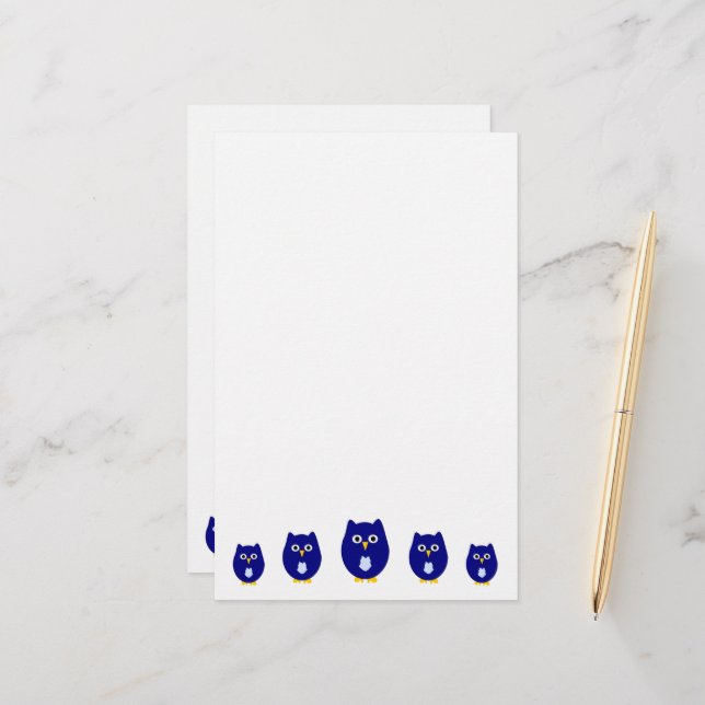 Papelaria Blue Owl Design (already in English, so the transl (Frente/Verso In Situ)