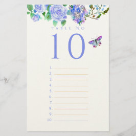 Papelaria Blue Rose Ribbon Monogram Wedding Guest List Stati