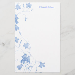 Papelaria Bluebells - Papel de carta azul 5,5 x 8,5
