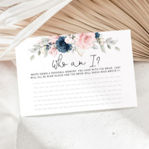 Papelaria Blush floral marinho Quem sou eu jogo de chá de p
