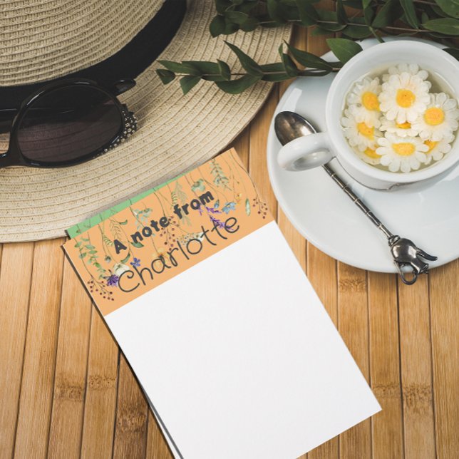 Papelaria Boho Country wilflower watercolor amarelo (Criador carregado)