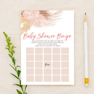 Papelaria Boho Pink Floral Flowers Jogo de Chá de fraldas de