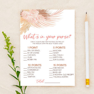 Papelaria Boho Rosa Floral O que há no jogo do Chá de fralda