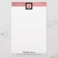 Boho Silver Frame Inicial & Nome Monograma Station