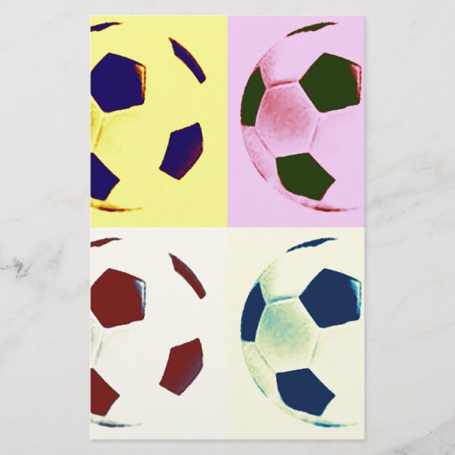 Papelaria Bolas de futebol de pop Art (Frente)