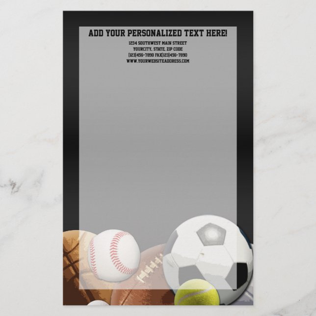 Papelaria Bolas dos esportes de All Star com parede de (Frente)