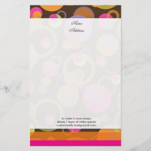 Papelaria Bolhas de Mod PixDezines, cor de fundo personaliza