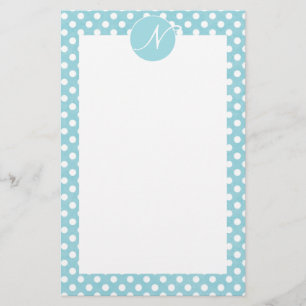 Papelaria Bolinhas azuis Monogrammed