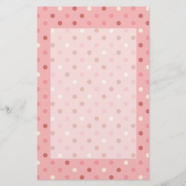 Papelaria Bolinhas cor-de-rosa bonito (Frente)