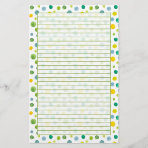Papelaria Bolinhas da aguarela do verde amarelo alinhadas