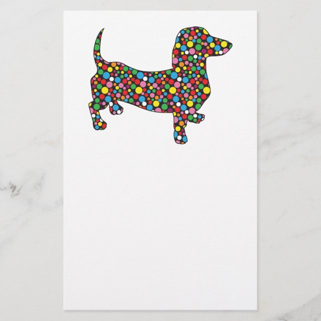 Papelaria Bolinhas Dachshund (Frente)