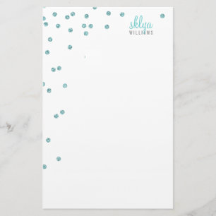 Papelaria BOLINHAS PERSONAL NOTE confetti azul brilho