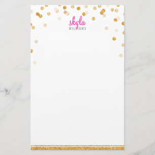 Papelaria BOLINHAS PERSONAL NOTE confetti bold brilho dourad